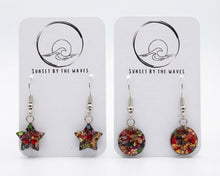 Load image into Gallery viewer, Sunset by the Waves - Handmade Resin Rainbow Earrings