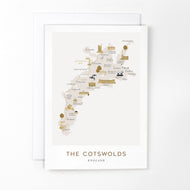 Bluetiful - Map of The Cotswolds Greeting Card