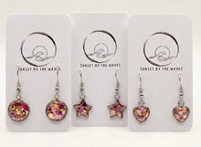 Load image into Gallery viewer, Sunset by the Waves - Handmade Resin Rose Gold Earrings
