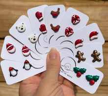 Load image into Gallery viewer, Sunset by the Waves Handmade Polymer Clay Christmas Stud Earrings
