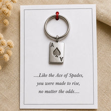 Load image into Gallery viewer, Little Gems Cirencester Ace of Spades Keyring
