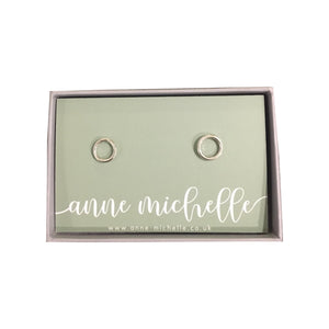 Anne Michelle Sterling Silver Circle Stud Earrings