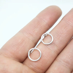 Anne Michelle Sterling Silver Circle Stud Earrings