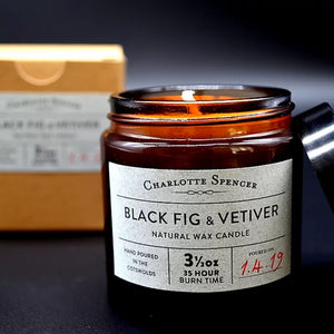 Charlotte Spencer Black Fig & Vetiver 3.5 oz Natural Wax Candle