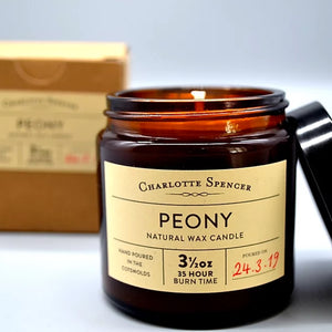 Charlotte Spencer Peony 3.5 oz Natural Wax Candle